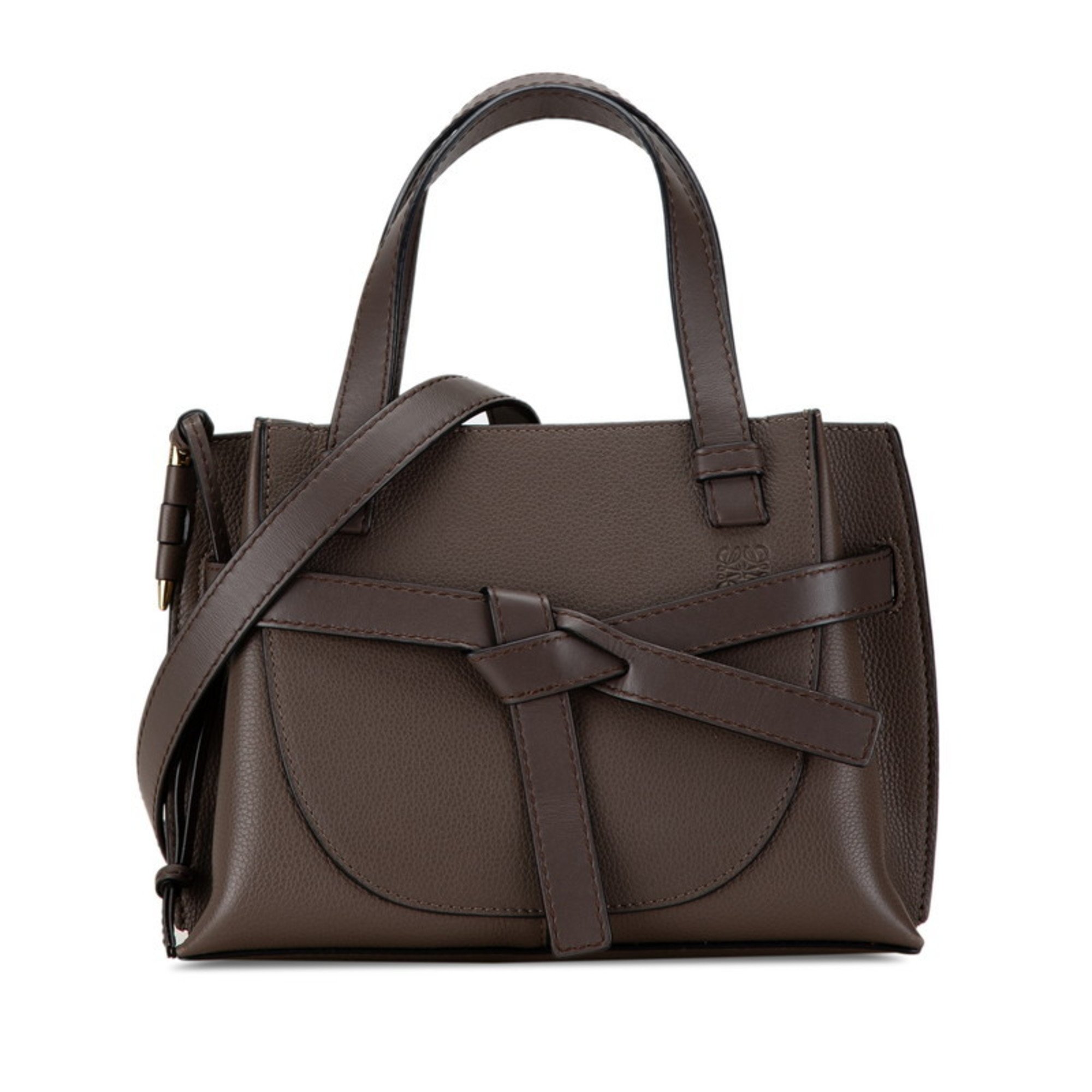 LOEWE GATE BAG SHOULDER BROWN LEATHER WOMEN'S