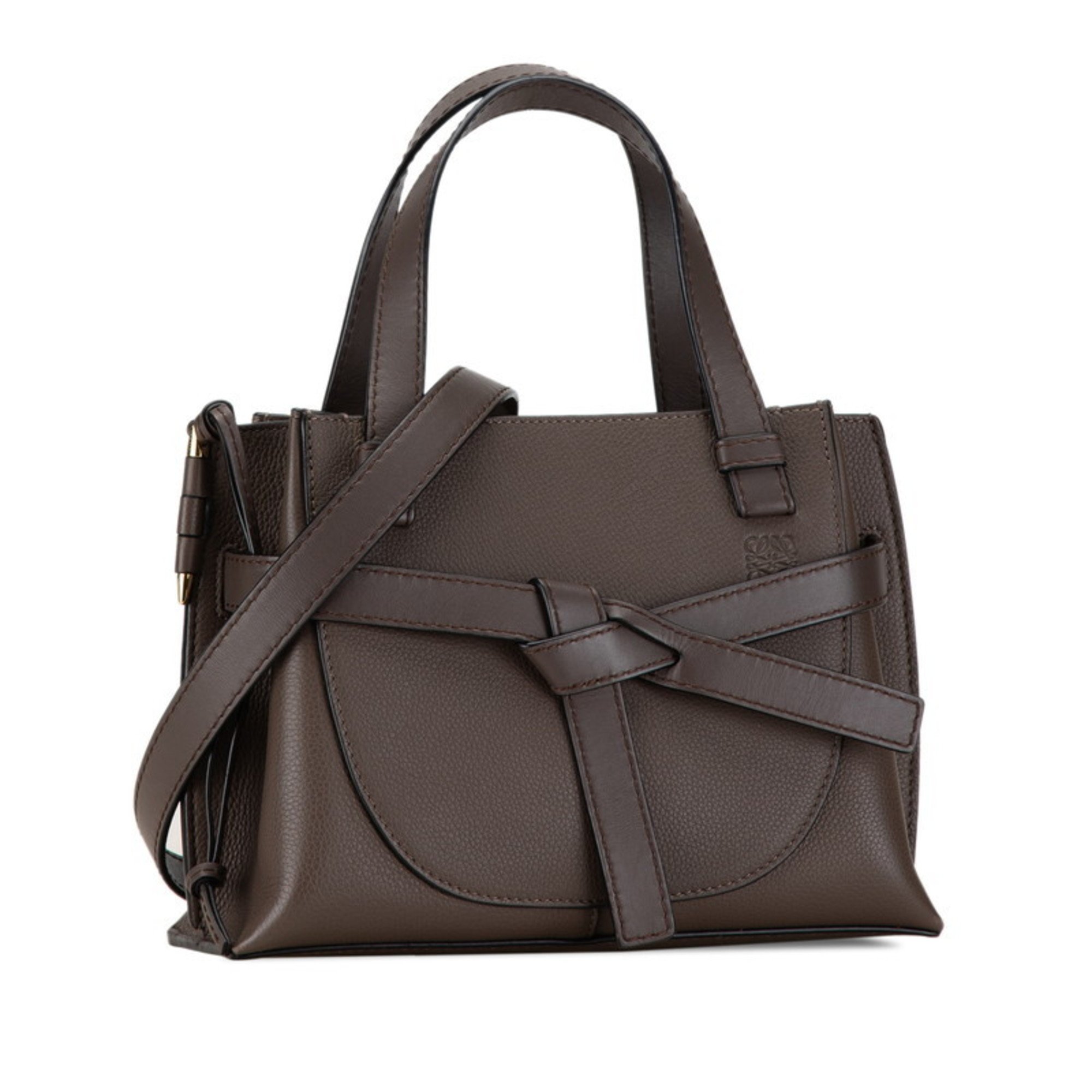 LOEWE GATE BAG SHOULDER BROWN LEATHER WOMEN'S