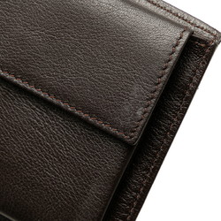 LOEWE Anagram Bi-fold Wallet Dark Brown PVC Leather Women's