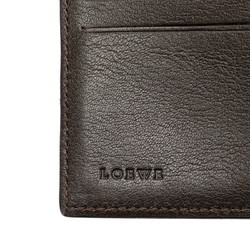 LOEWE Anagram Bi-fold Wallet Dark Brown PVC Leather Women's