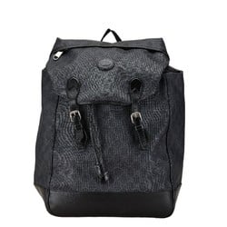 Gucci GG Supreme Interlocking G Medium Backpack 696013 Black PVC Leather Women's GUCCI