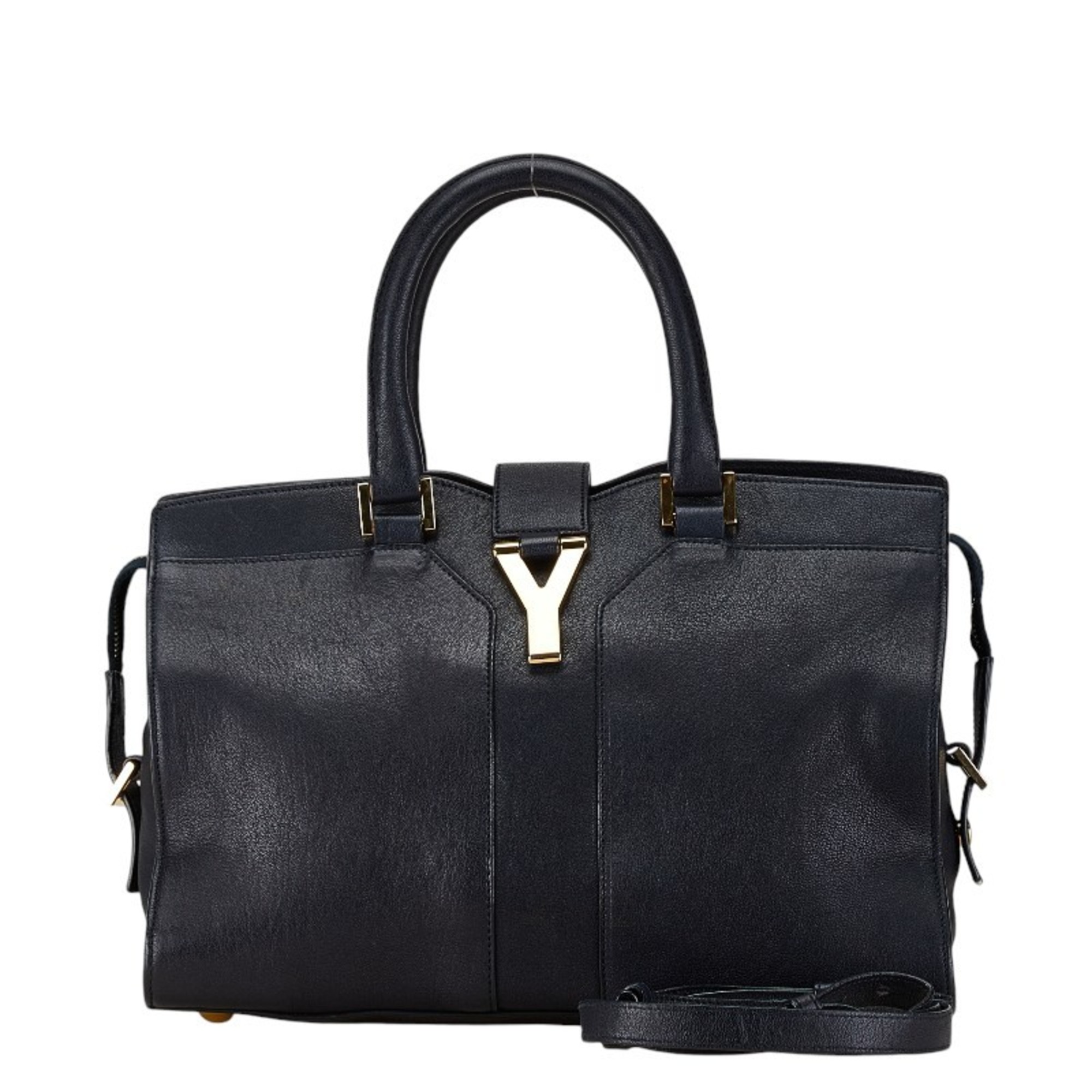 Saint Laurent Cabas Chic Handbag Shoulder Bag Navy Leather Women's SAINT LAURENT