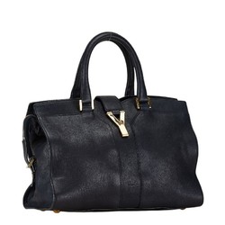 Saint Laurent Cabas Chic Handbag Shoulder Bag Navy Leather Women's SAINT LAURENT