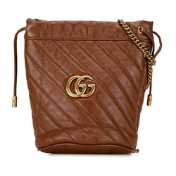 Gucci GG Marmont Chain Shoulder Bag 575163 Brown Leather Women's GUCCI