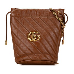 Gucci GG Marmont Chain Shoulder Bag 575163 Brown Leather Women's GUCCI