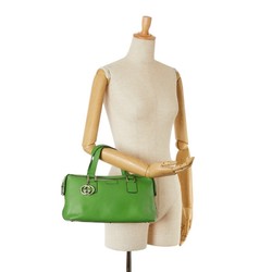 Gucci GG Imprime Handbag 264210 Green Leather Women's GUCCI