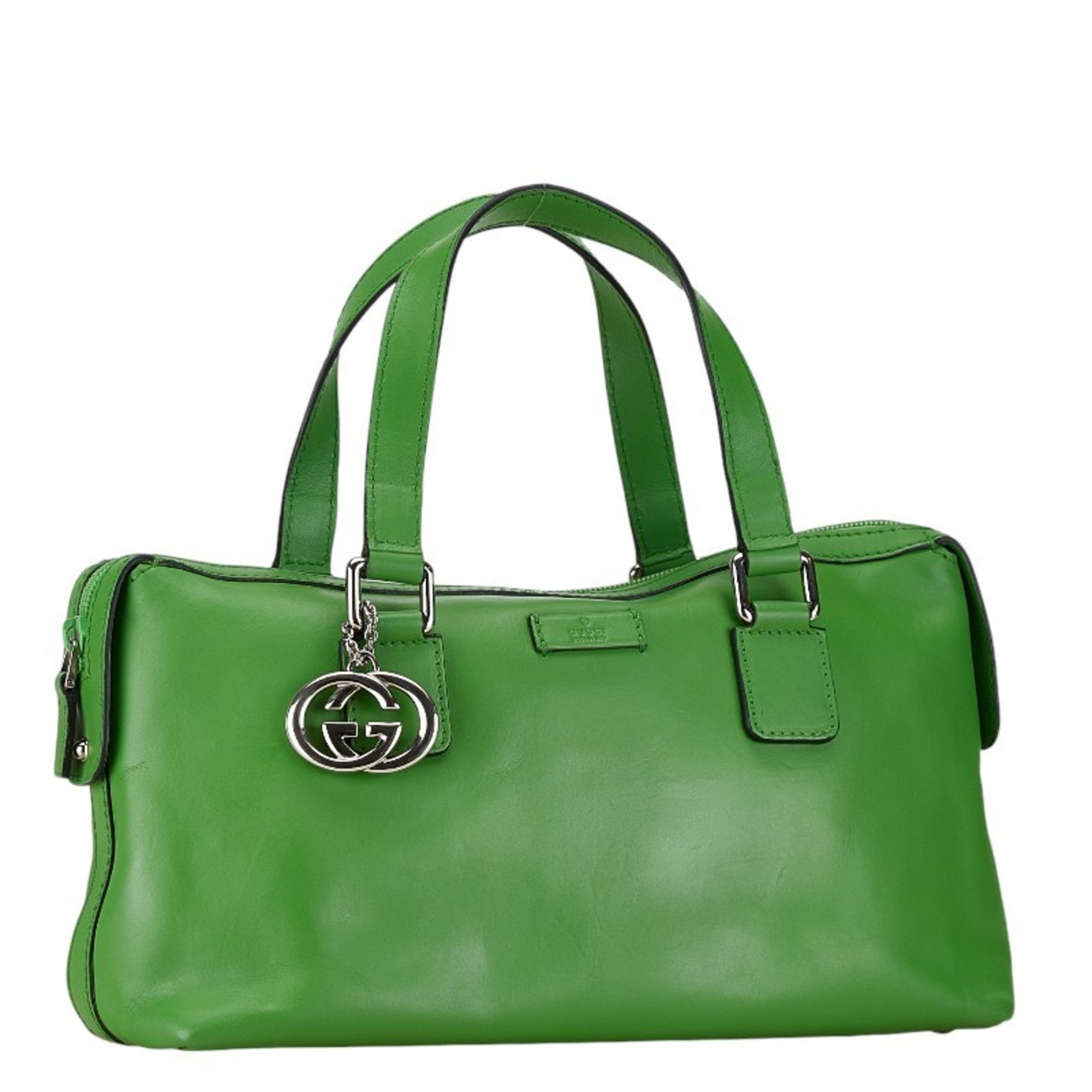 Gucci GG Imprime Handbag 264210 Green Leather Women's GUCCI