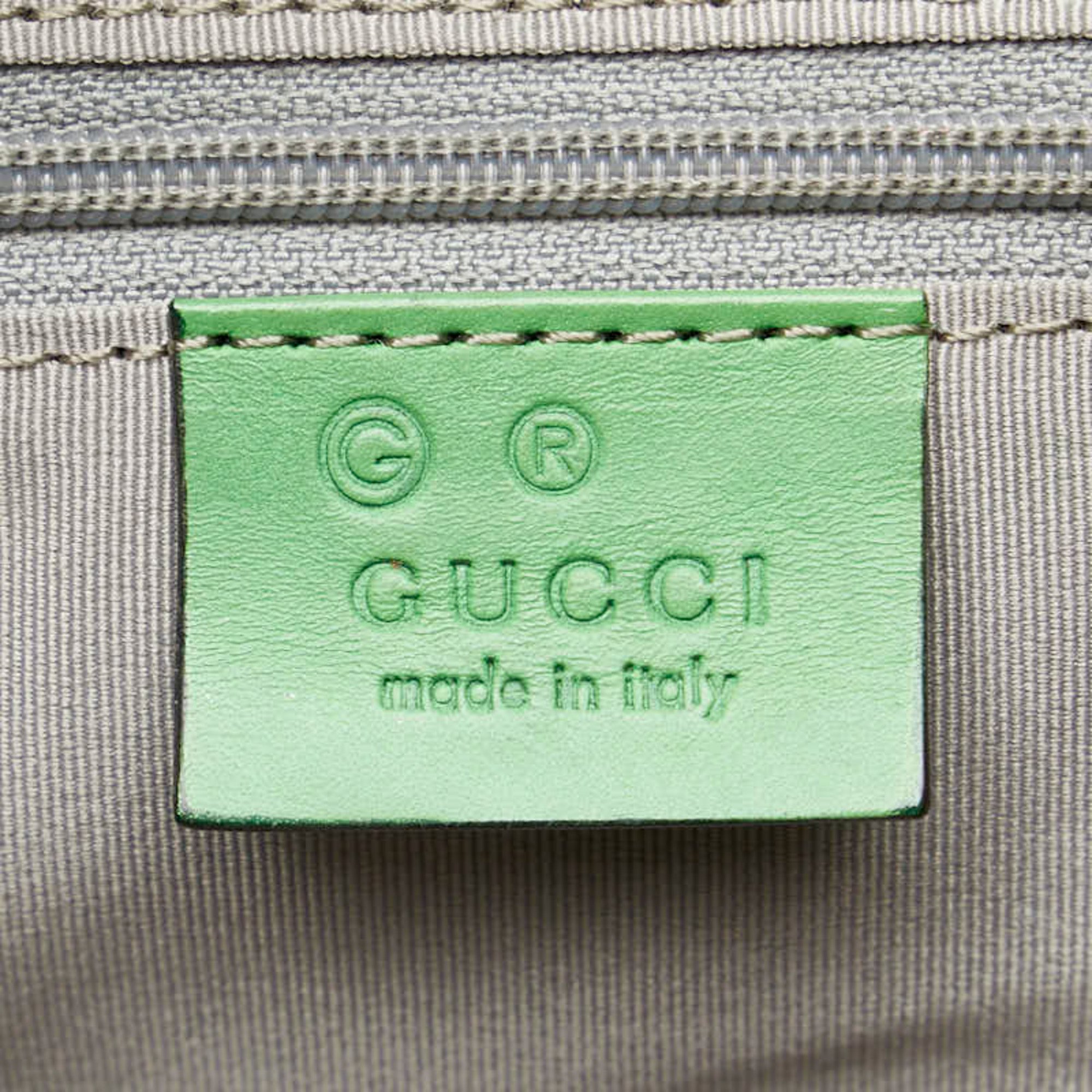 Gucci GG Imprime Handbag 264210 Green Leather Women's GUCCI