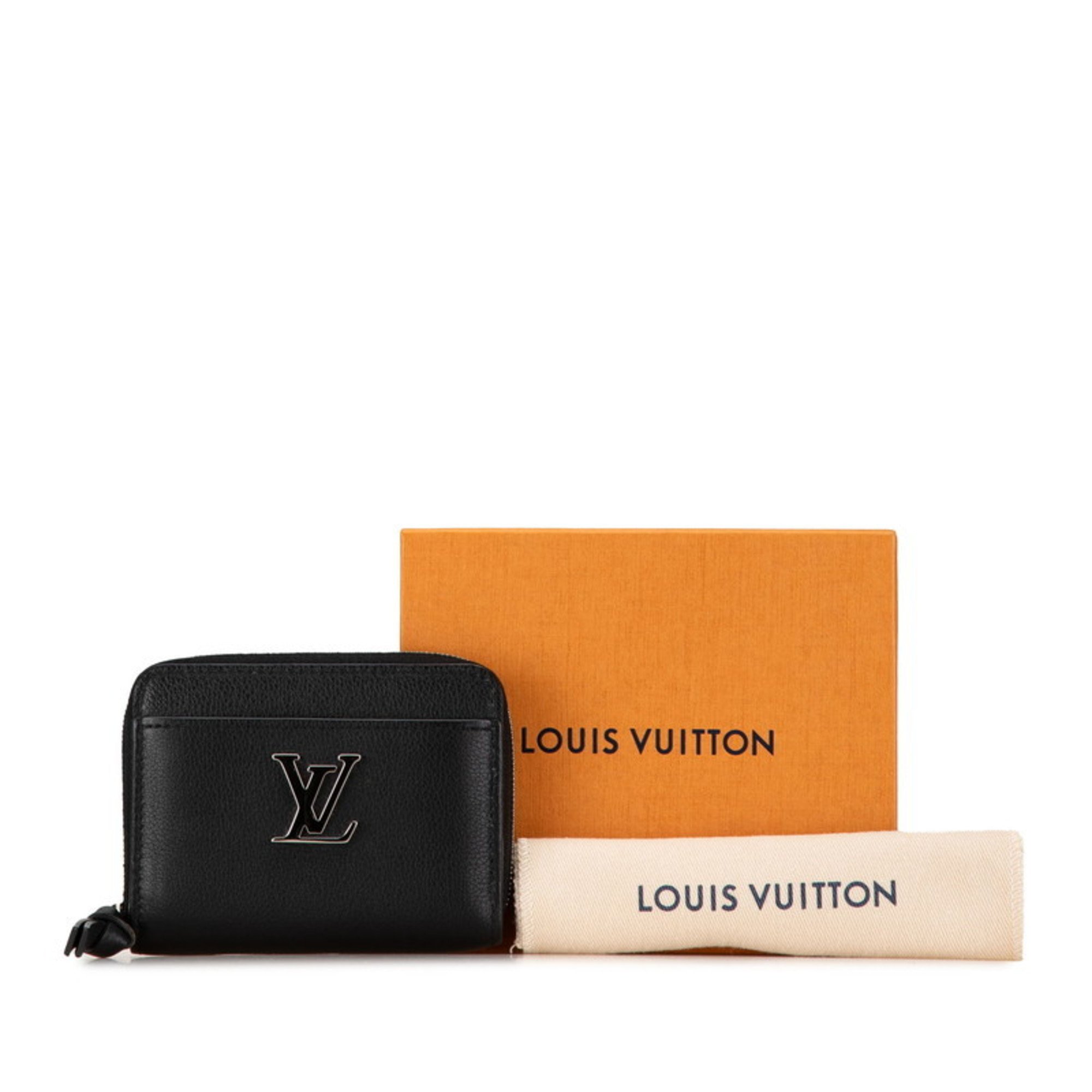 Louis Vuitton Zippy Coin Purse Lock Me Case M80099 Noir Black Leather Women's LOUIS VUITTON