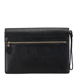 Burberry Check Clutch Bag Second Black Leather Women's BURBERRY