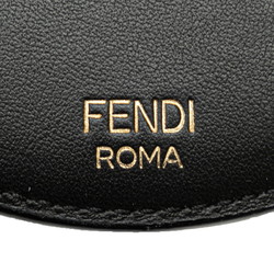 FENDI FF Phone Case PHONE HOLDER Shoulder Bag 7AS055 A5DY Black Leather Women's