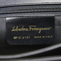 Salvatore Ferragamo Gancini Handbag Shoulder Bag AF-21 2181 Black Leather Women's