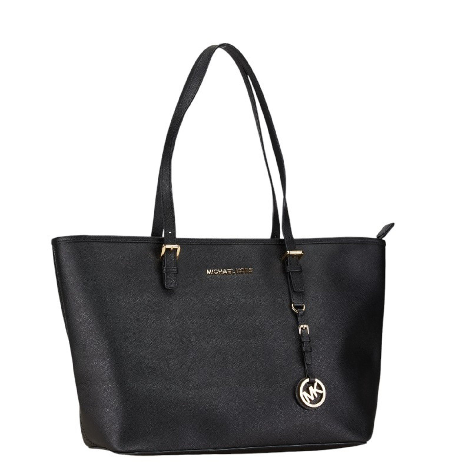 Michael Kors Jet Set Tote Bag 30S4GTVT2L Black PVC Leather Women's