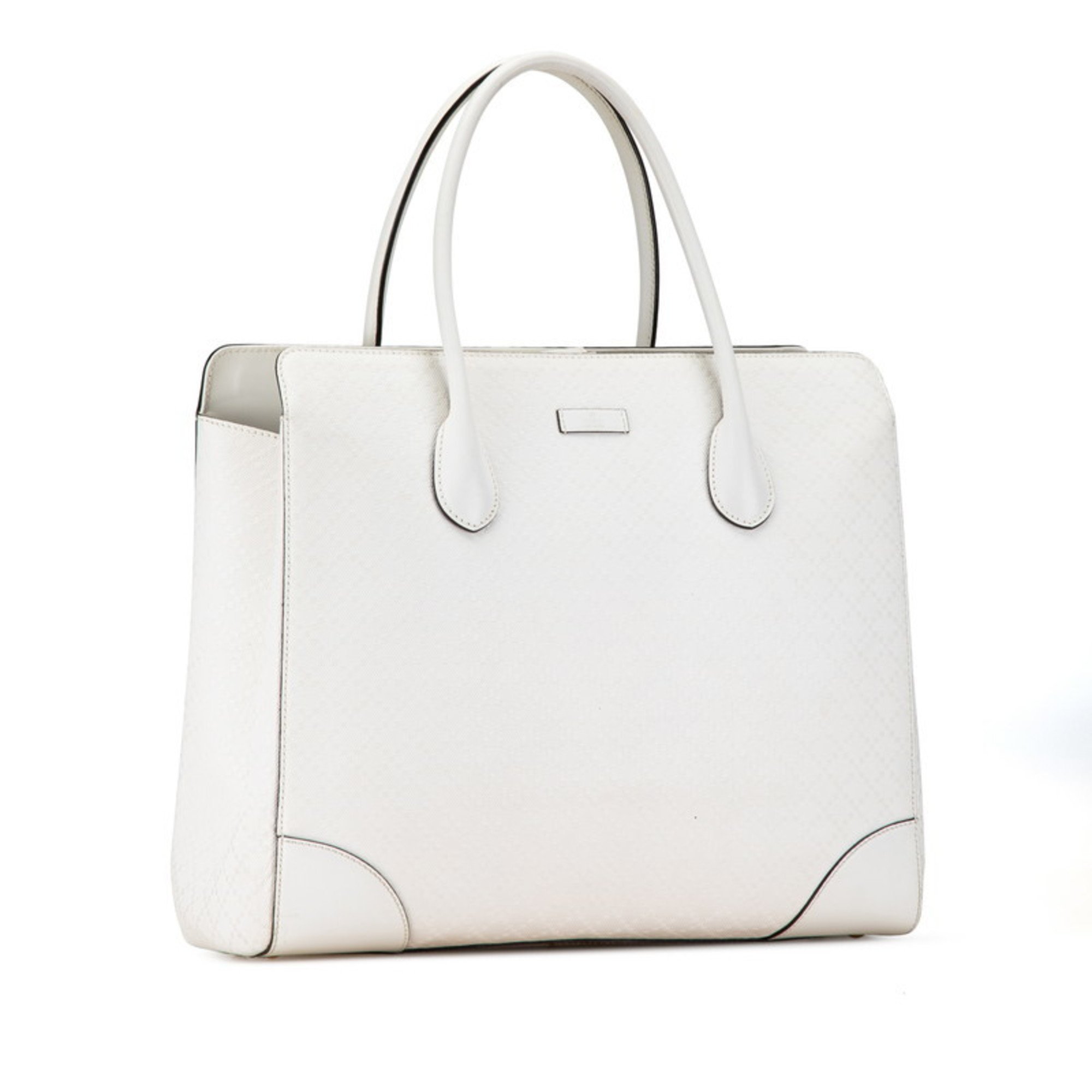 Gucci Bright Diamante Handbag Tote Bag 354230 White PVC Leather Women's GUCCI