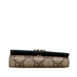 Gucci Petit Marmont Double G Key Case 6 Ring 456118 Beige Black PVC Leather Women's GUCCI