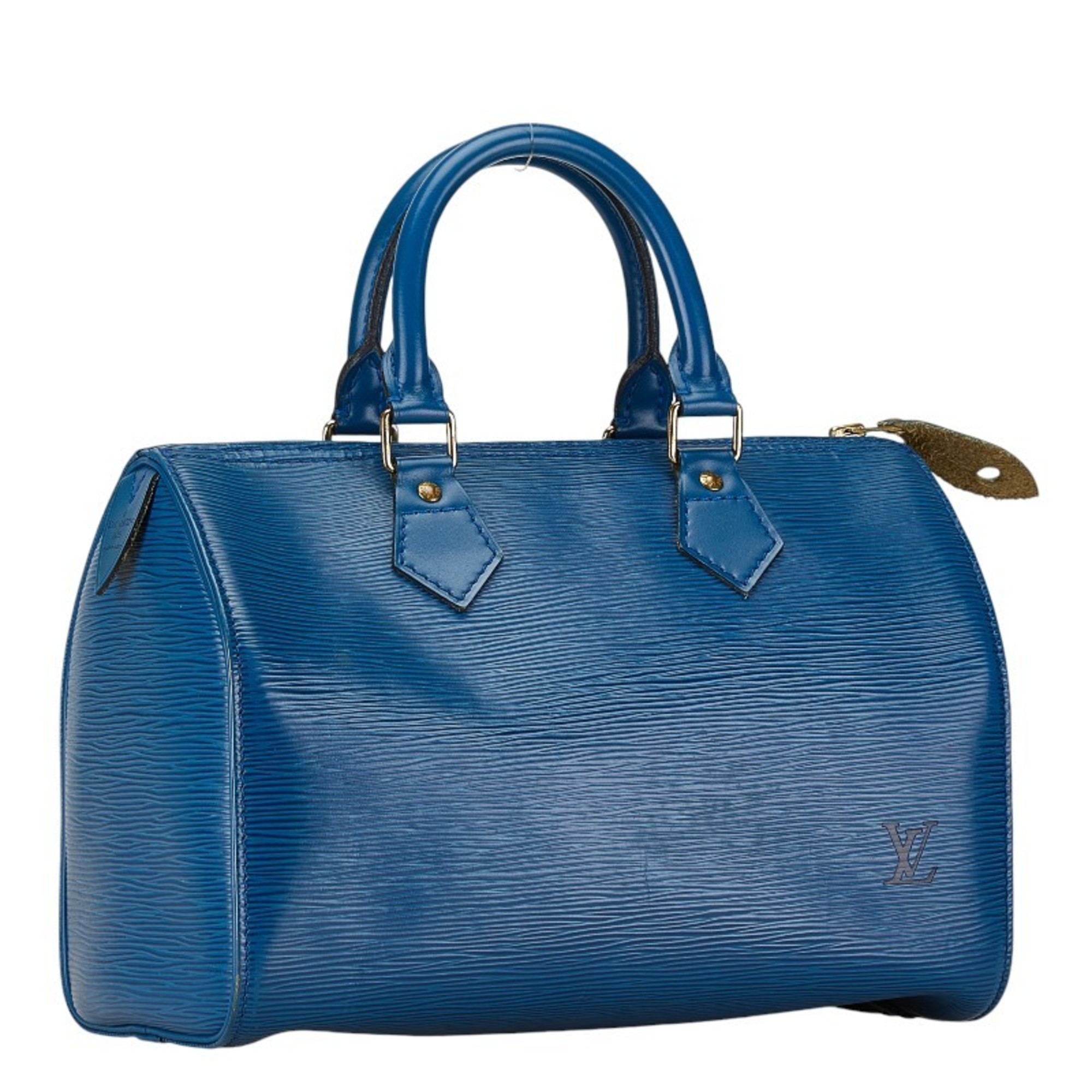 Louis Vuitton Epi Speedy 25 Handbag Boston Bag M43015 Toledo Blue Leather Women's LOUIS VUITTON