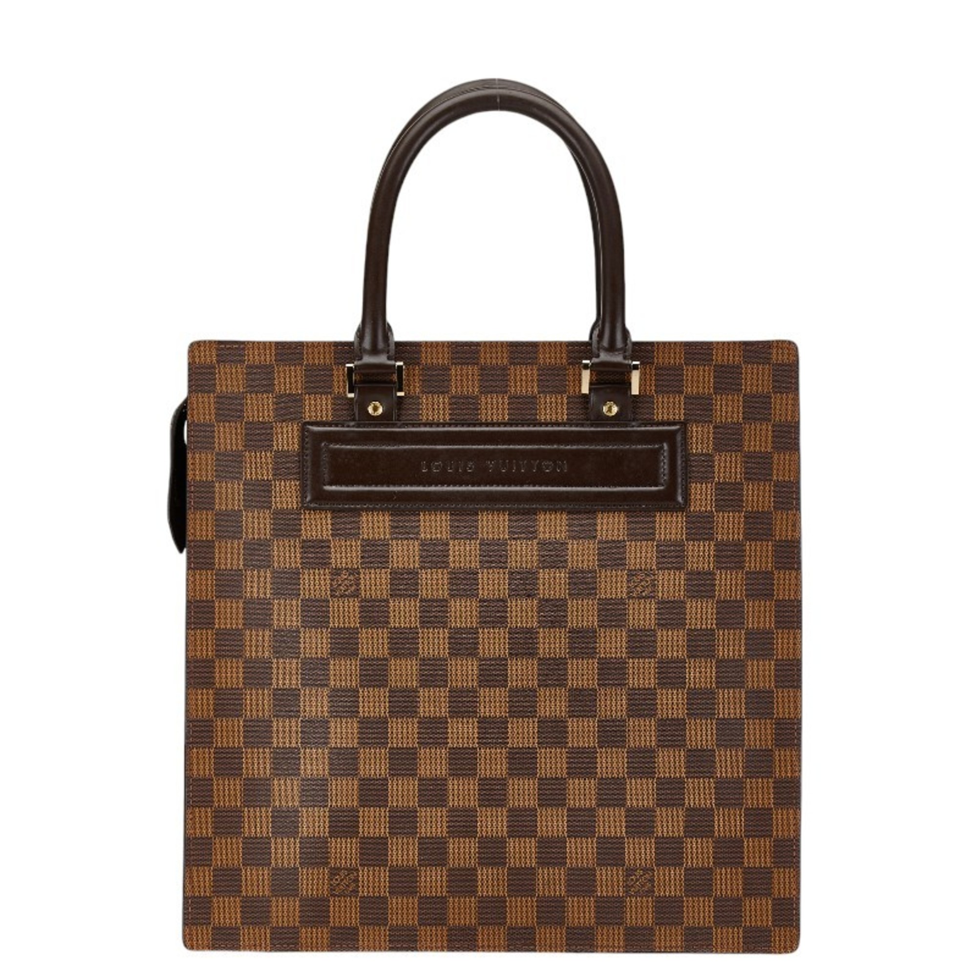 Louis Vuitton Damier Sac Plat Handbag N51140 Brown PVC Leather Women's LOUIS VUITTON