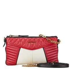 Miu Miu Miu Handbag Shoulder Bag RP0367 Red White Black Leather Women's MIUMIU