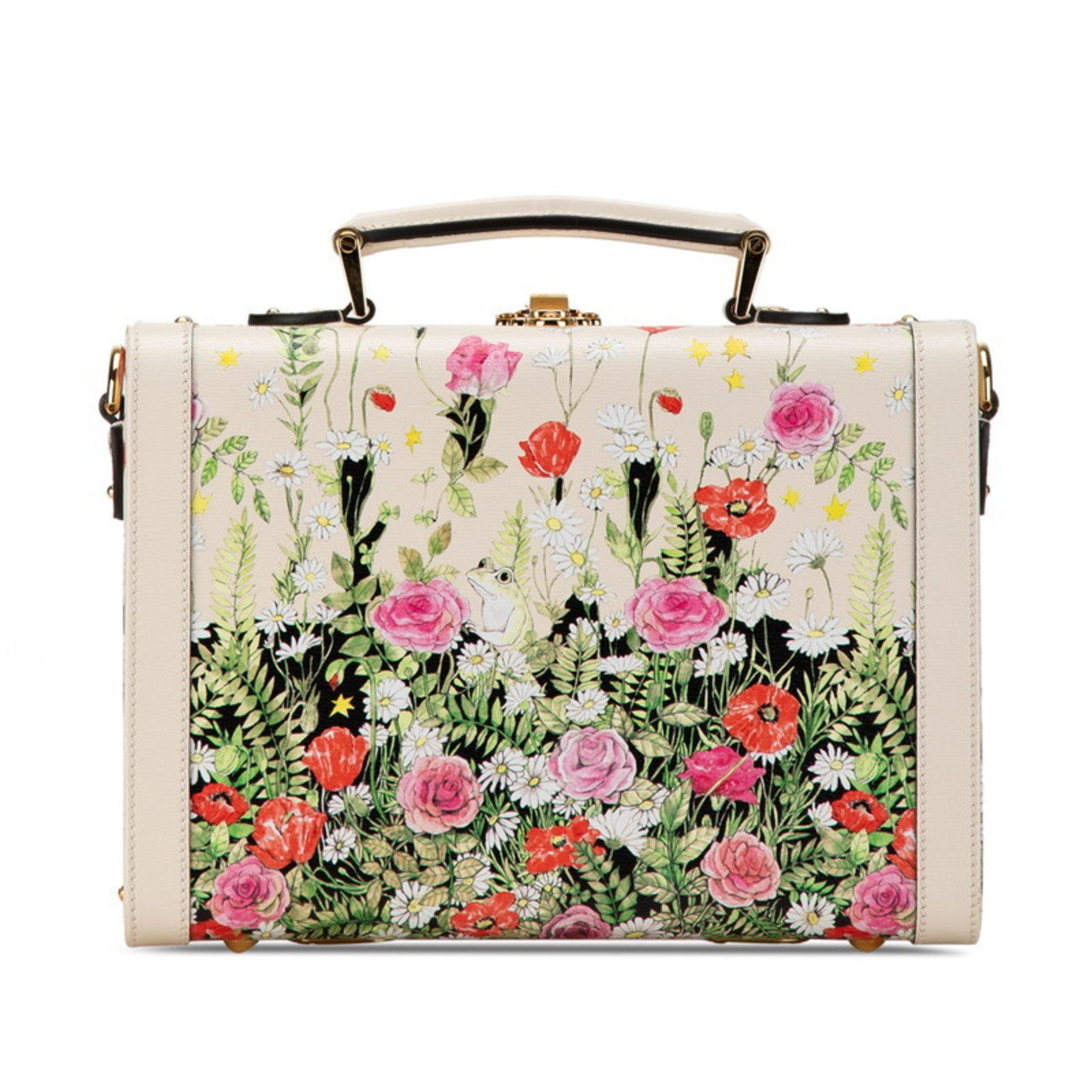 Gucci x Yuko Higuchi Limited Edition Trunk Case Shoulder Bag 633587 Ivory Multicolor Leather Women's GUCCI