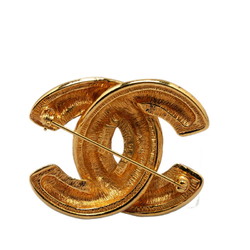 Chanel Coco Mark Matelasse Brooch Gold Plated Women's CHANEL