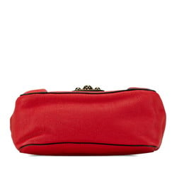 Chloé Chloe Elsie Chain Shoulder Bag Red Leather Women's