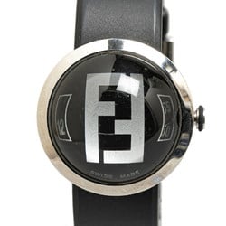 Fendi Bousra Watch 8010G Quartz Black Dial Stainless Steel Rubber Women's FENDI