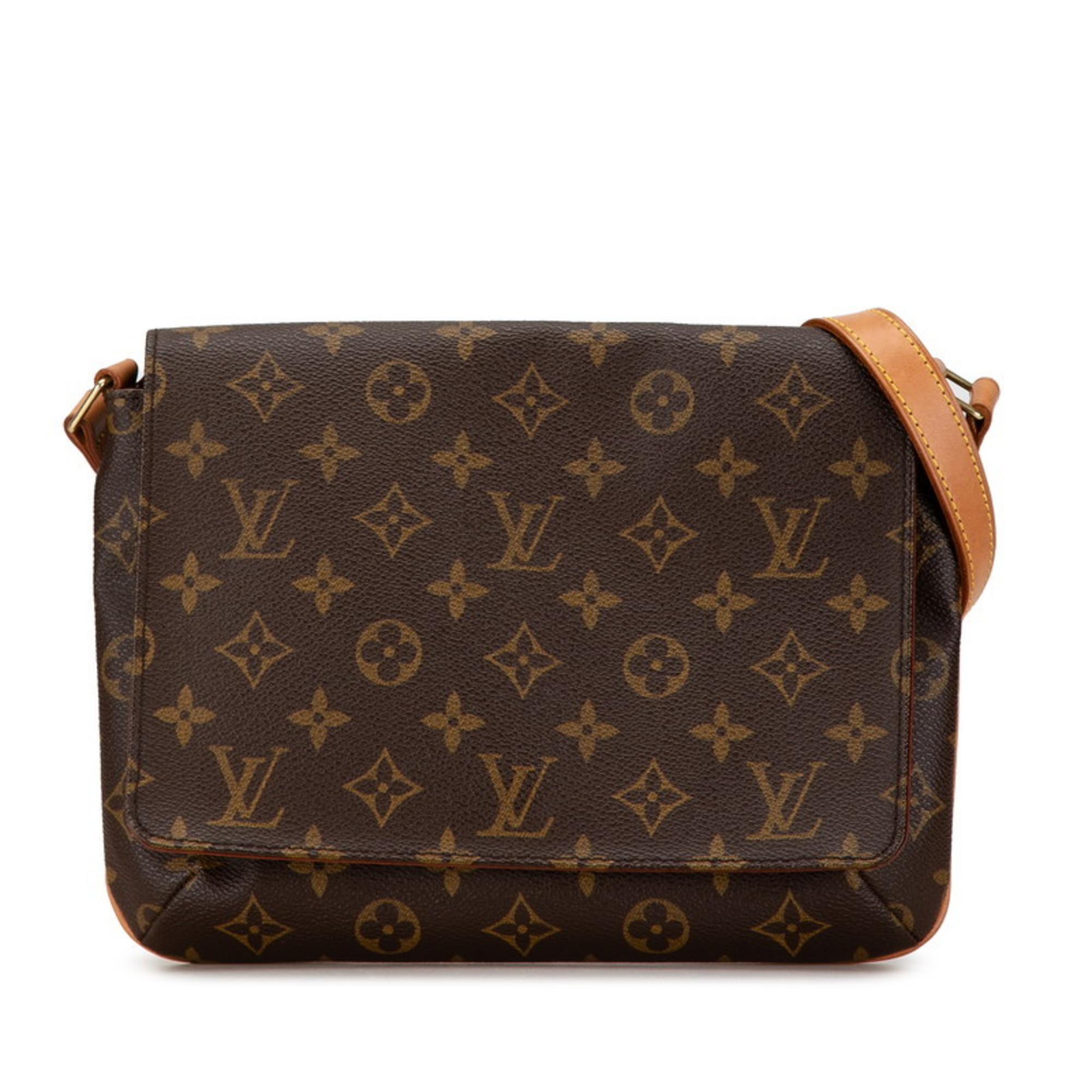 Louis Vuitton Monogram Musette Tango Short Shoulder Bag Handbag M51257 Brown PVC Leather Women's LOUIS VUITTON