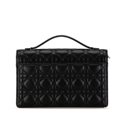 Christian Dior Dior Cannage My Bag Handbag Shoulder Black Lambskin Women's