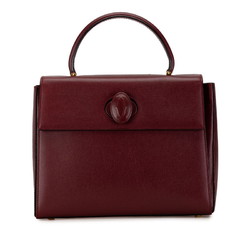 Cartier Must Line Handbag Tote Bag Bordeaux Wine Red Leather Women's CARTIER