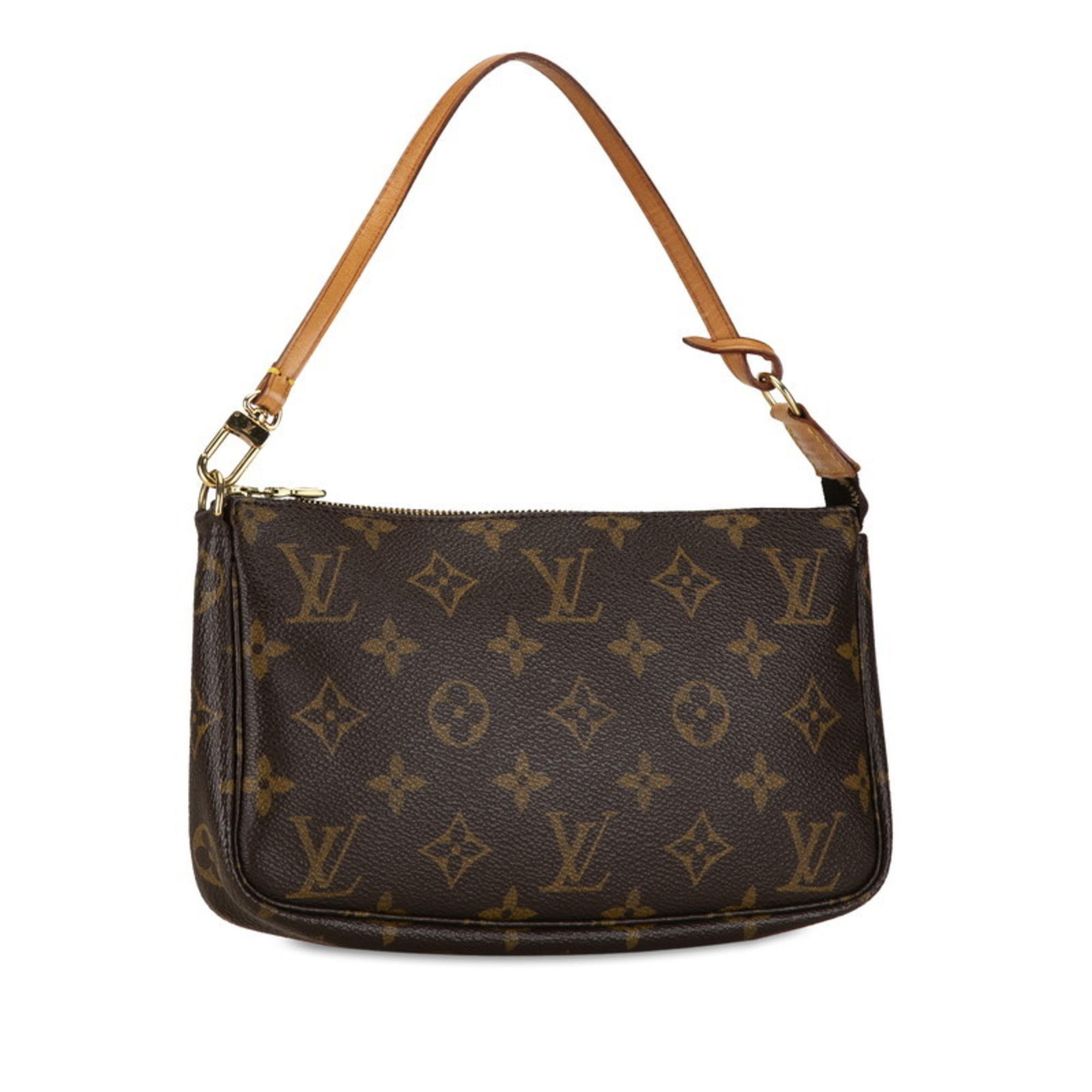 Louis Vuitton Monogram Pochette Accessoires Shoulder Bag M51980 Brown PVC Leather Women's LOUIS VUITTON