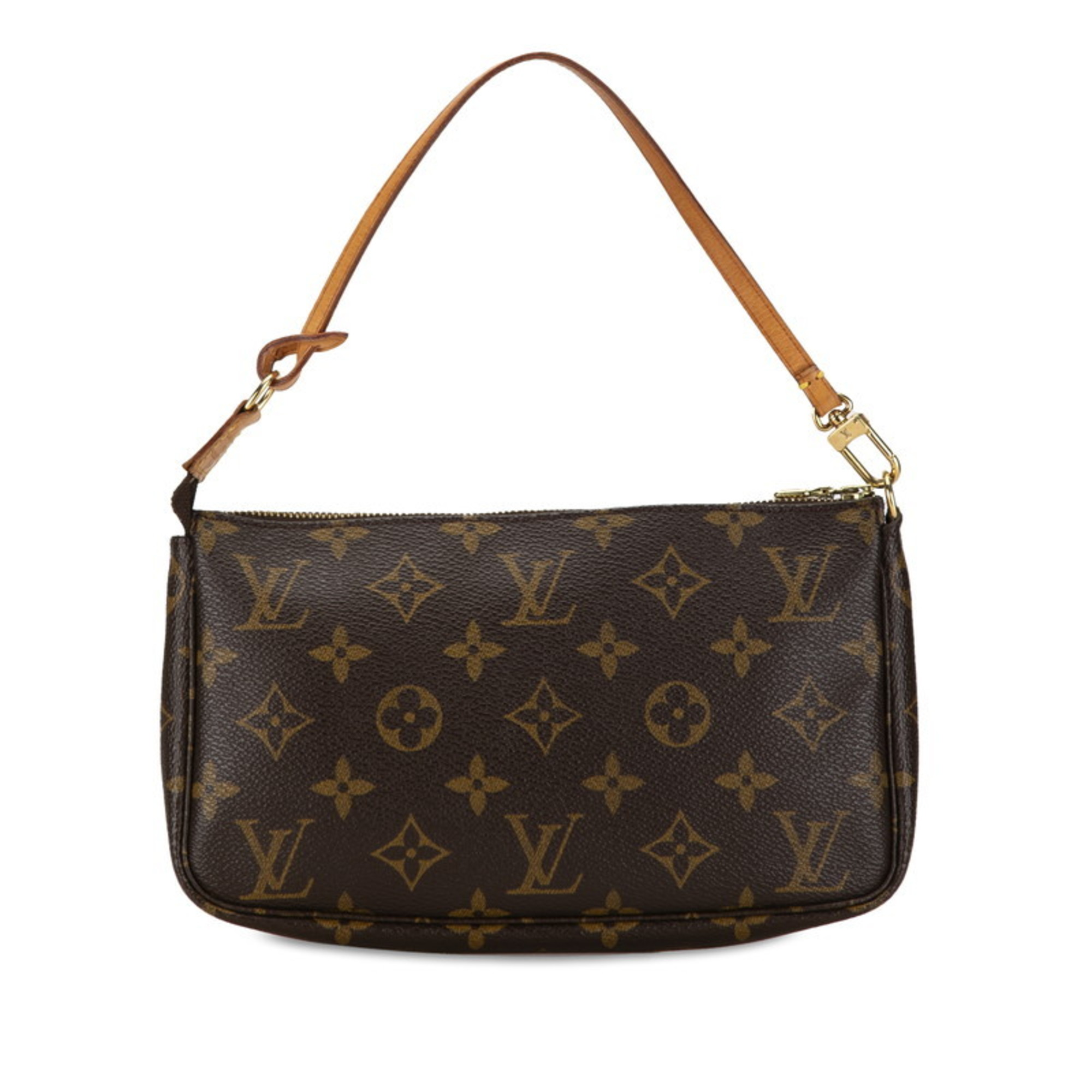 Louis Vuitton Monogram Pochette Accessoires Shoulder Bag M51980 Brown PVC Leather Women's LOUIS VUITTON