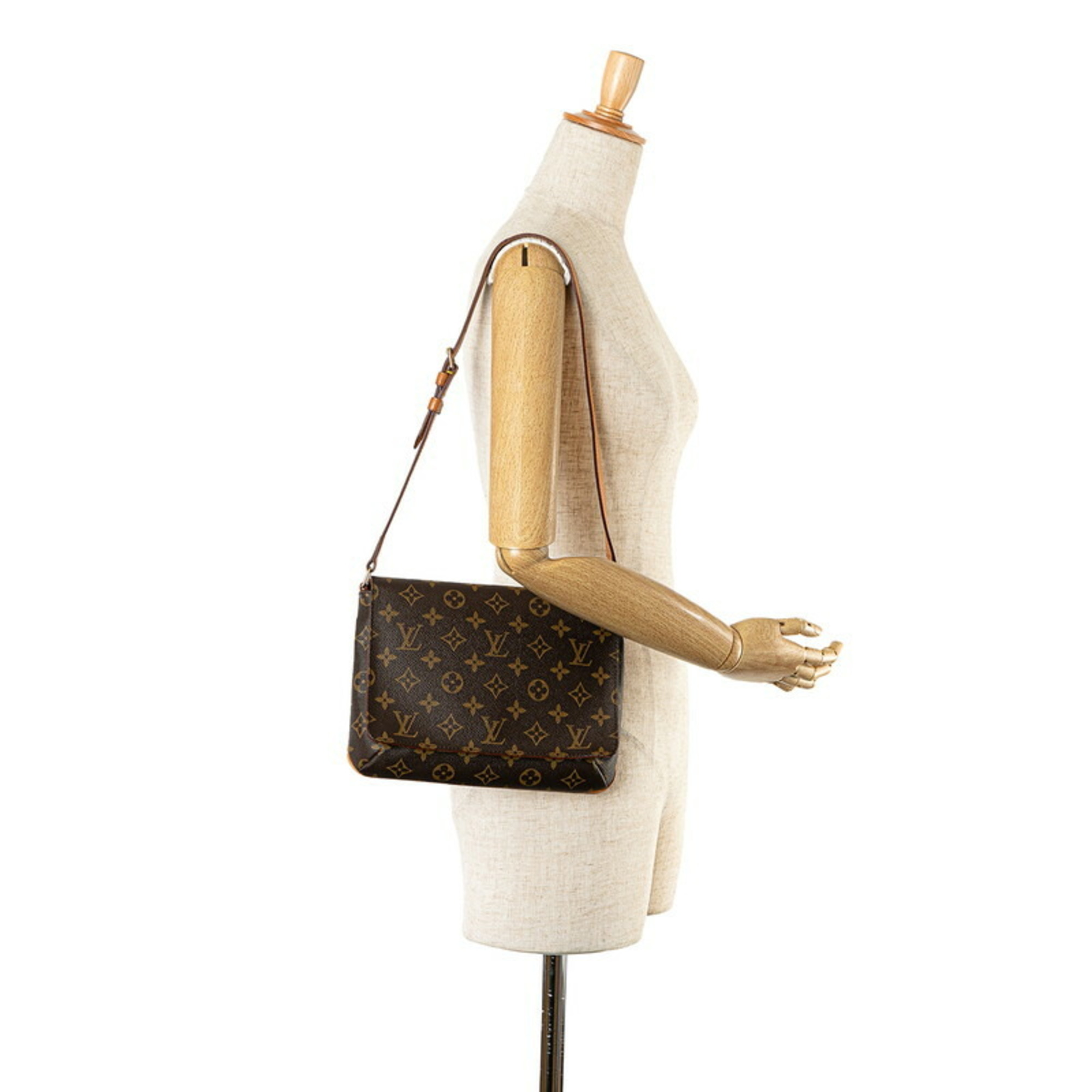 Louis Vuitton Monogram Musette Tango Long Shoulder Bag M51388 Brown PVC Leather Women's LOUIS VUITTON