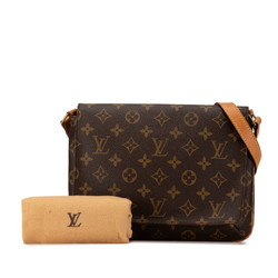 Louis Vuitton Monogram Musette Tango Long Shoulder Bag M51388 Brown PVC Leather Women's LOUIS VUITTON