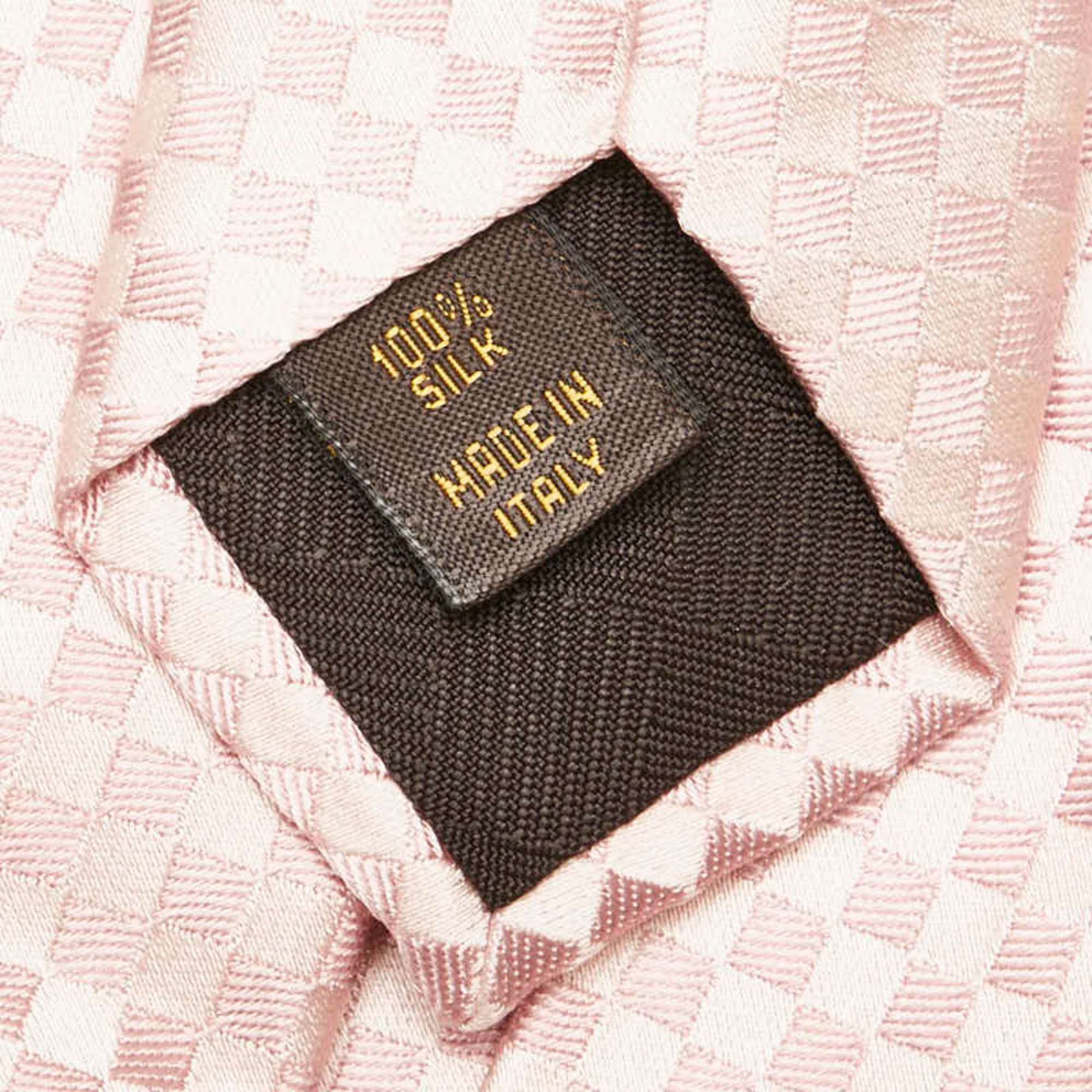 Louis Vuitton Damier Cravate Petite Tie M74322 Rose Clair Pink Silk Women's LOUIS VUITTON