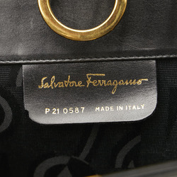 Salvatore Ferragamo Gancini Chain Shoulder Bag P21 0587 Black Leather Women's