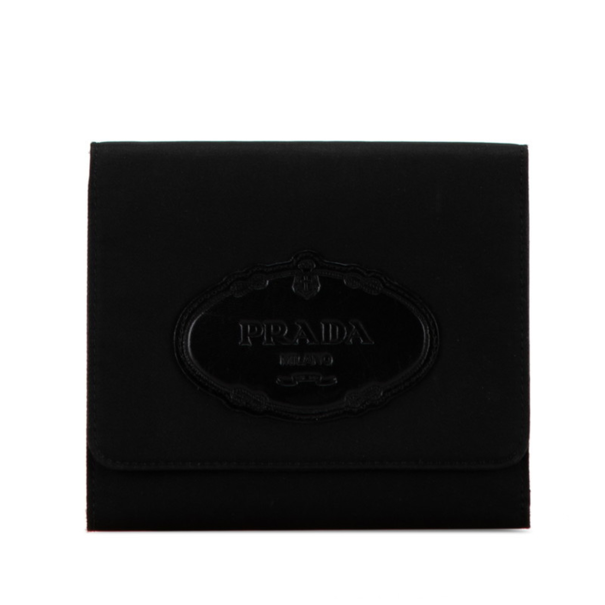 Prada Tri-fold Wallet Black Nylon Leather Women's PRADA