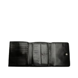 Prada Tri-fold Wallet Black Nylon Leather Women's PRADA