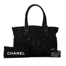 Chanel Paris New York Tote Handbag Bag Black Nylon Leather Women's CHANEL