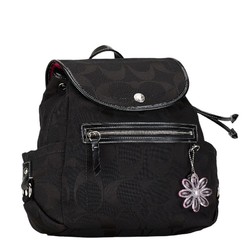 Coach Signature Backpack F16548 Black Canvas Enamel Women's COACH