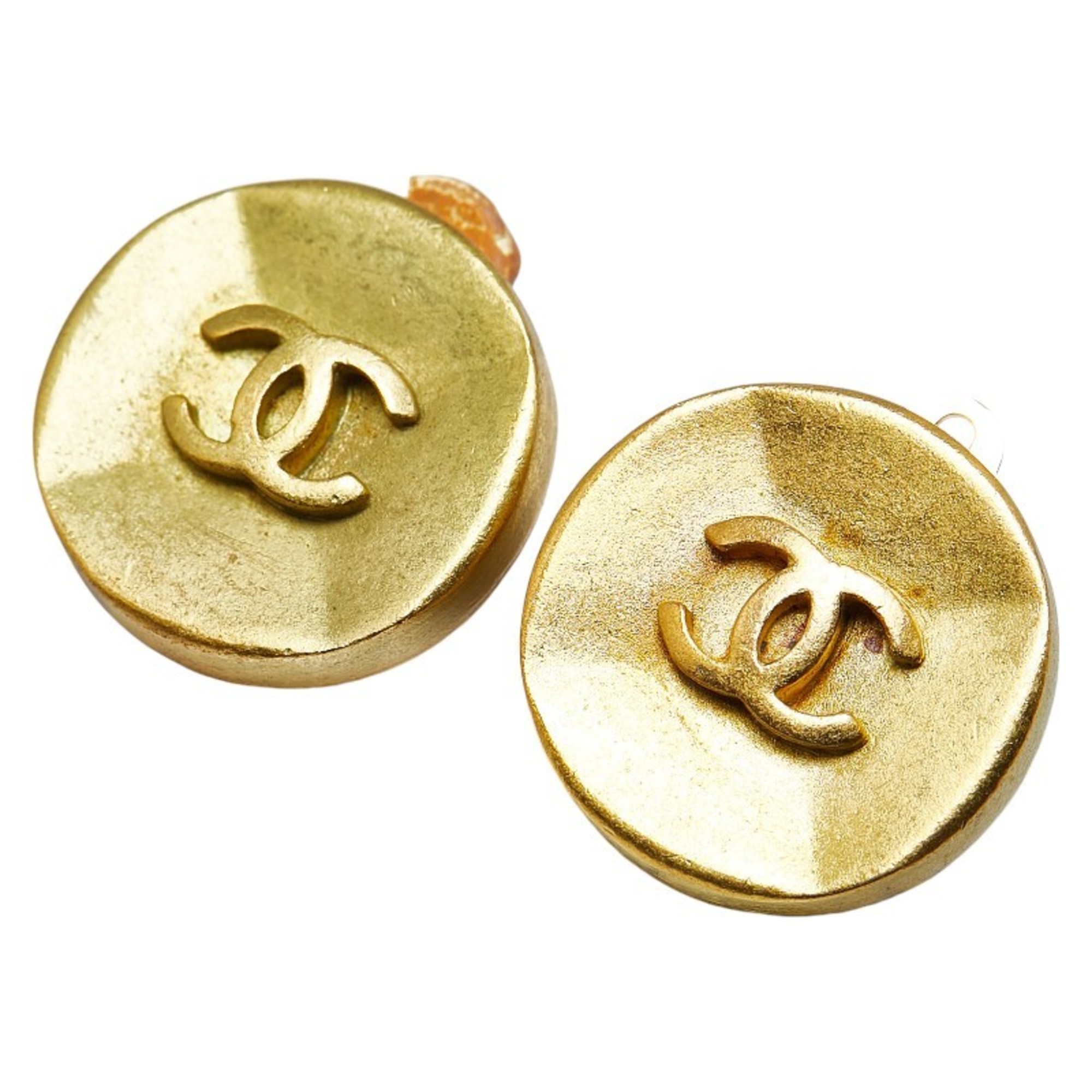 Chanel Coco Mark Earrings Gold Plated Women's CHANEL