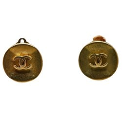 Chanel Coco Mark Earrings Gold Plated Women's CHANEL