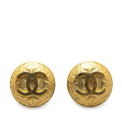 Chanel Coco Mark Earrings Gold Plated Women's CHANEL