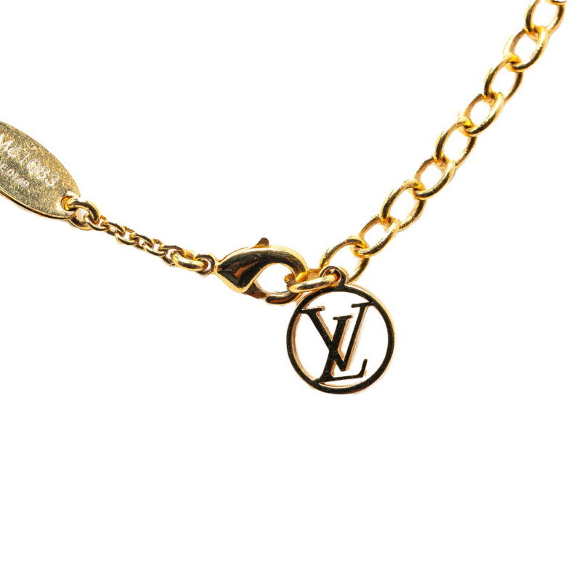 Louis Vuitton Essential V Necklace M61083 Gold Plated Women's LOUIS VUITTON