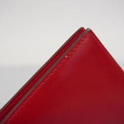 Hermes Long Wallet Bearn A Stamp Box Calf Rouge vif Women's