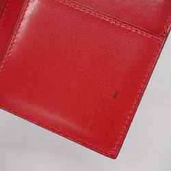 Hermes Long Wallet Bearn A Stamp Box Calf Rouge vif Women's