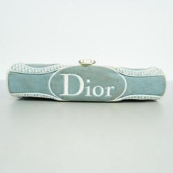 Christian Dior Shoulder Bag Trotter Canvas Light Blue Women's