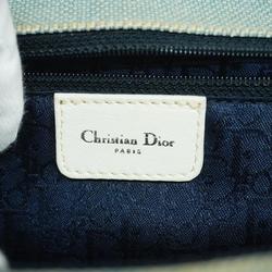 Christian Dior Shoulder Bag Trotter Canvas Light Blue Women's