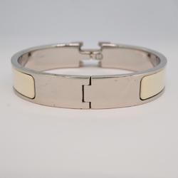 Hermes Bangle Click-Clack PM Metal Silver White Women's