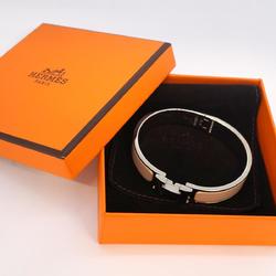 Hermes Bangle Click-Clack PM Metal Silver White Women's