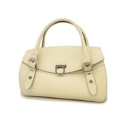 Salvatore Ferragamo Handbag Gancini Leather Ivory Women's